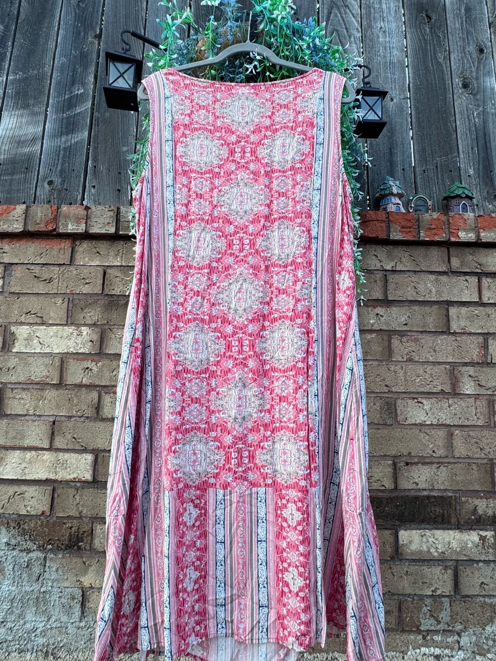 J. Jill Paisley Mixed Print Sleeveless Shift Midi Dress- Pink Boho Sz 2X - Picture 5 of 9